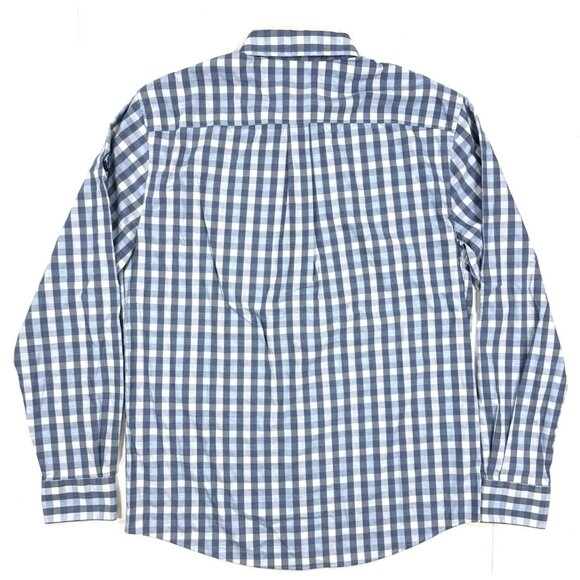 Johnnie-O Mens Performance Shirt Sz Medium Dallas National Golf Club Blue Plaid - Picture 4 of 8